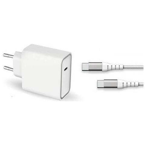Caricatore 65w Power Delivery Gan + Cavo Rinforzato Usb C /usb C, Bianco - Foto 1