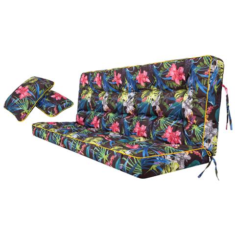 Cuscino Per Altalena Hollywood, Morbido Cuscino Per Seduta, Resistente Cuscino Per Altalena Da Giardino, Cuscino Adatto Per Roulotte, Cuscino Per Panca Con Schienale. Larghezza 100 Cm - Foglia Colorata - Foto 1