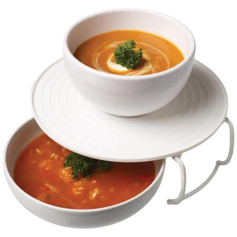 2 Vassoi Hot Mate - Venteo - Vassoio/scaffale/coperchio - Riscaldare Due Piatti Contemporaneamente - Vassoio Multifunzione Per Microonde - Facile Da Pulire - Foto 1