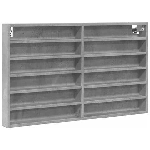 Armadietto Vetrina Grigio Cemento 100x8,5x58 Cm Multistrato - Foto 2
