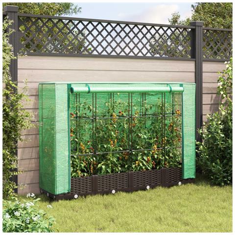 Letto Rialzato Con Copertura Serra Effetto Rattan 160x40x123 Cm - Foto 3