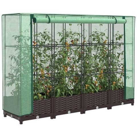 Letto Rialzato Con Copertura Serra Effetto Rattan 160x40x123 Cm - Foto 1