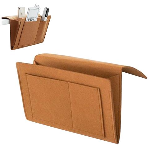 Borsa Portaoggetti In Feltro Per Letto /divano Misura L Brown - Foto 1