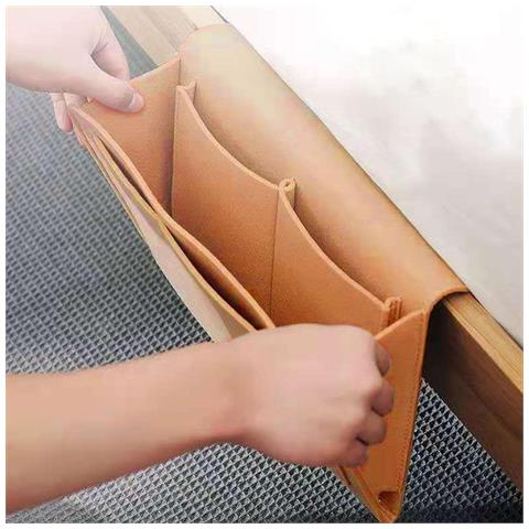 Borsa Portaoggetti In Feltro Per Letto /divano Misura L Brown - Foto 2