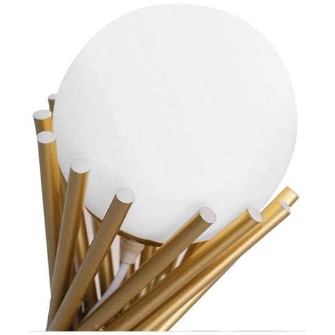 Lampada Da Tavolo In Metallo Tubolare Sfera Vetro G9 Lume Bronzo - Foto 2