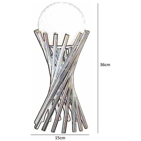 Lampada Da Tavolo In Metallo Tubolare Sfera Vetro G9 Lume Bronzo - Foto 7