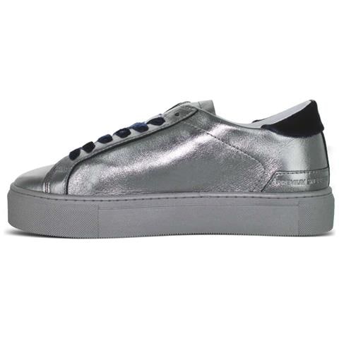 Mezze Scarpe Italiane Da Donna In Pelle Lucida Argento 36 - Foto 3