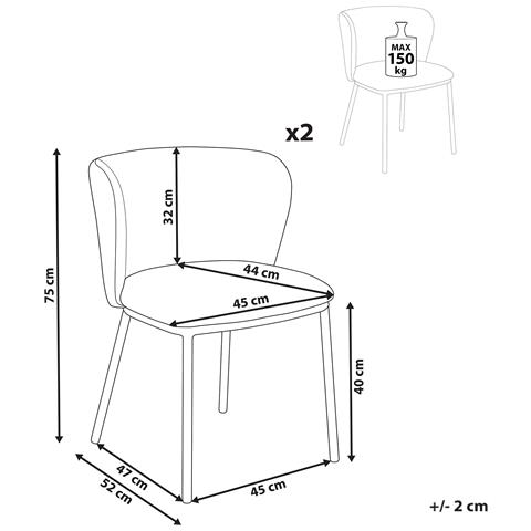 Set Di 2 Sedie Da Pranzo Mina Ii Verde Scuro - Foto 8