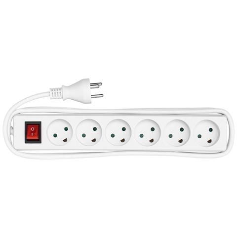 Power Strip 6 Outlets 3m White - With On/of Switch And Child - Protection - Warranty: 300m - Foto 1