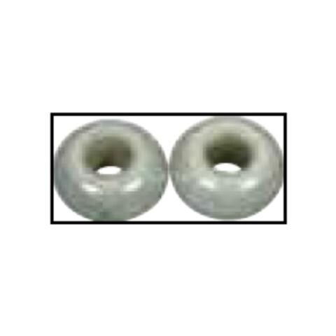 2 Pezzi - Perline In Vetro Opaco Con Foro Grande Ø16mm L. 6 Mm - Colore Verde Menta - Foto 1