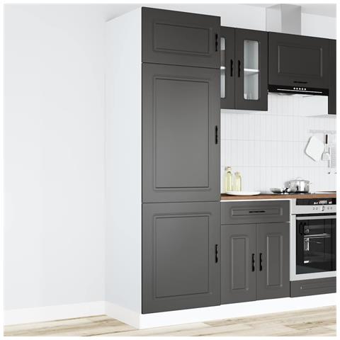 Armadio Da Cucina Porto Nero In Legno Multistrato - Foto 1