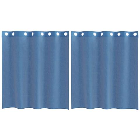 Tende In Voile Con Occhielli 2 Pz Blu Reale - Foto 2