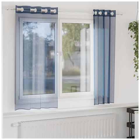 Tende In Voile Con Occhielli 2 Pz Blu Reale - Foto 1