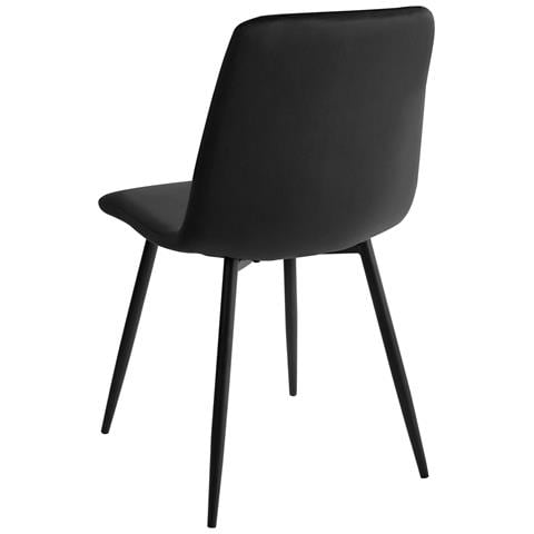 Set Di 4 Sedie Da Pranzo Havre Velluto Nero - Foto 8