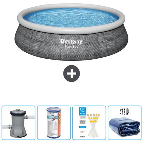 Piscina Fuori Terra - In Giro - 457x84 Cm - Grigio - Include Accessori Coordinati Cb50 - Foto 1