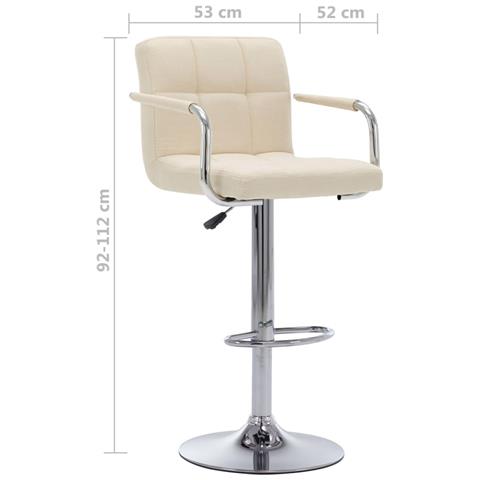 Sedia Da Bar Crema In Tessuto - Foto 7