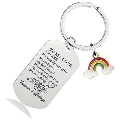 Portachiavi Arcobaleno Chw003 - Portachiavi In Acciaio Inossidabile Argento - Foto 3