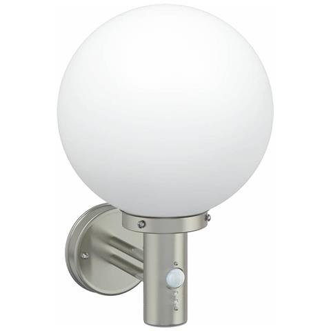 Luce da parete esterna con sensore Argento Acciaio Inossidabile IP44 - Foto 1