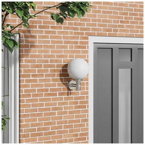 Luce da parete esterna con sensore Argento Acciaio Inossidabile IP44 - Foto 2