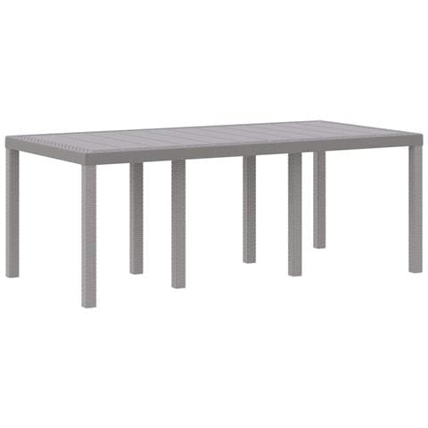 Tavolo da Giardino Grigio Chiaro 200x100x73 cm in Rattan Sintetico - Foto 1