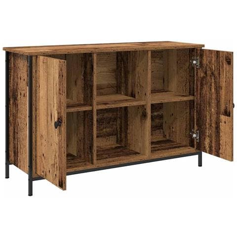 Mobile TV  in rovere artisanale 101x35x65 cm in legno ingegnerizzato e acciaio - Foto 1