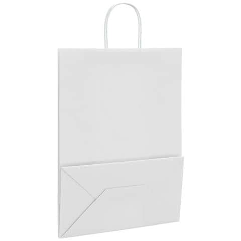 Sacchetti di Carta 250 pz con Manici Bianchi 32x17x44 cm - Foto 9
