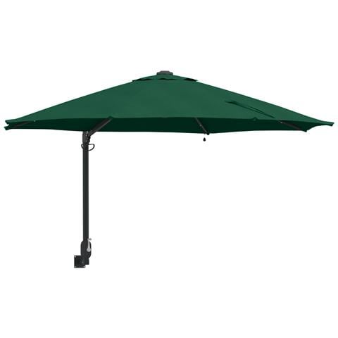 Ombrellone da Giardino Montato a Muro con LED Verde 248 cm - Foto 1