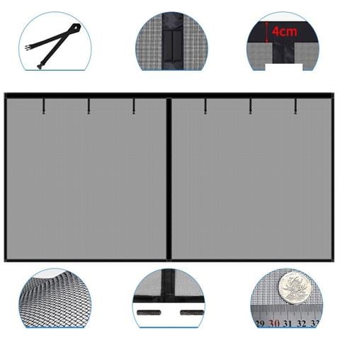 Tenda Zanzariera Magnetica In Fibra Di Vetro Per Garage - Installazione Semplice Senza Fori Black S - Foto 2