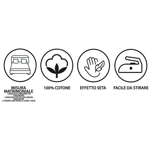 Completo Lenzuola Stiro Facile 100% Cotone Made Italy Effetto Seta Bouquet Matrimoniale Rosa - Foto 2