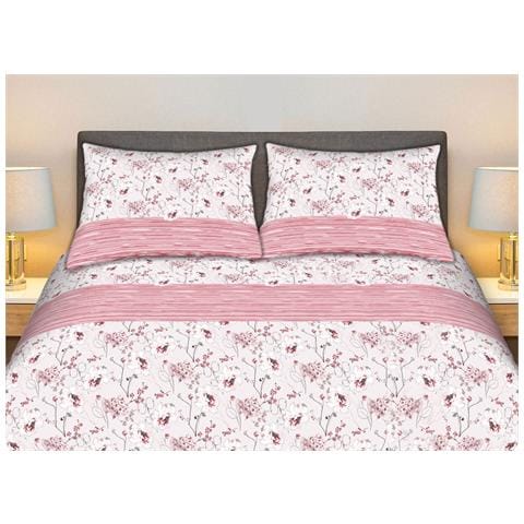 Completo Lenzuola Stiro Facile 100% Cotone Made Italy Effetto Seta Bouquet Matrimoniale Rosa - Foto 1