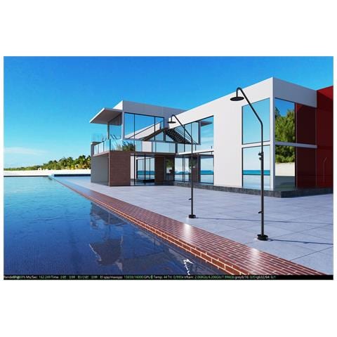 Imex Doccia Per Piscine In Acciaio 316 Con Finitura Nera Opaca E Diffusore Orientabile Modello Dakota - Foto 1