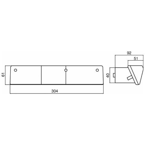 Fanale Posteriore Alogeno Sx 305x62mm - Foto 2