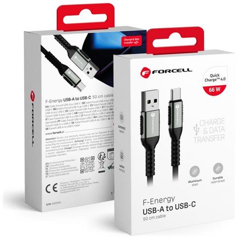 Cavo Dati E Ricarica Usb Usb-c C256 0.50m Power Delivery 66w Carplay Android Auto Smartphone - Foto 1