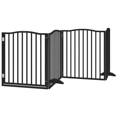 Cancello per Cani Porta Pieghevole Nero 4 Pannelli 320cm Pioppo - Foto 1