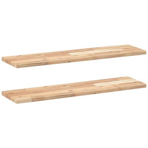 Mensole da Parete 2 pz 100x20x2 cm Legno Acacia Non Trattato - Foto 1