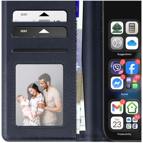 Custodia A Portafoglio Per Iphone Air In Pelle Premium Con Funzione Stand - Foto 2