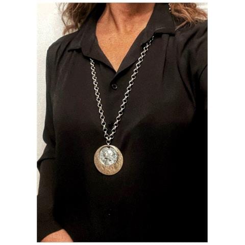 Collana Lunga Con Colori Misti, Piastra/medaglia - Foto 3
