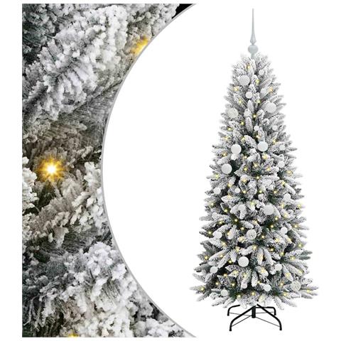 Albero di Natale artificiale con 150 LED Bianco 150 cm - Foto 1