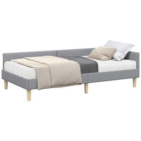 Struttura Letto Angolare con Materasso 2 pcs Grigio chiaro - Foto 1
