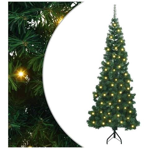 Albero di Natale Artificiale Angolare con 300 LED Verde 180 cm - Foto 1