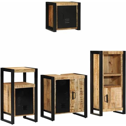 Set di mobili per il bagno 4 pcs Legno di mango massello - Foto 1