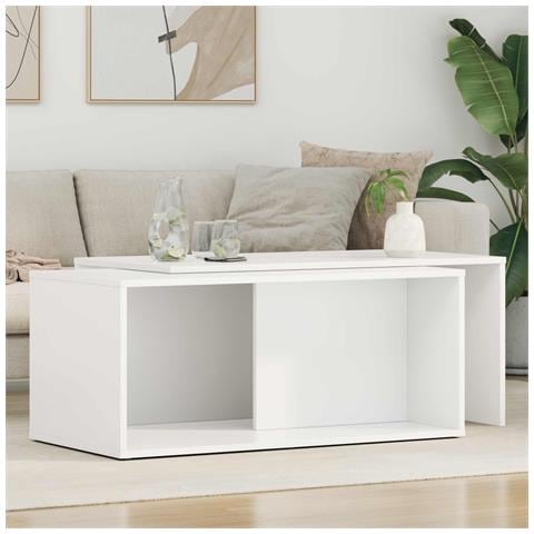 Set di Tavolini da Caffè 2 pcs Bianco Legno multistrato - Foto 2