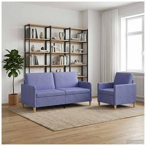 Set di Divani con Storage 2 pcs Blu jeans Poliestere - Foto 2