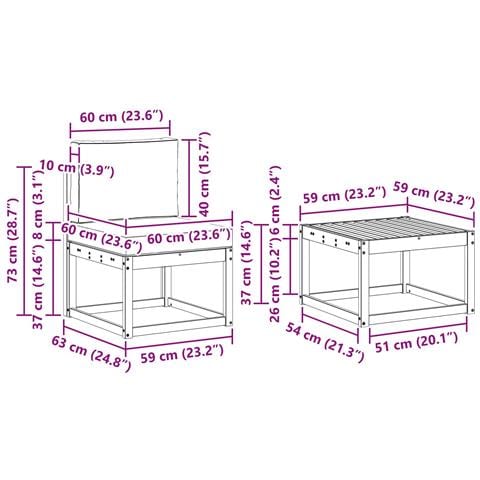 Set di divani da esterno 8 pcs Bianco e Grigio Chiaro - Foto 8