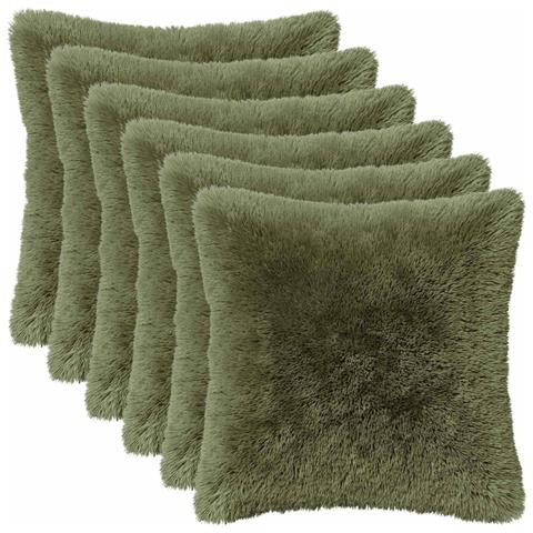 Cuscino con cuscino HEERLEN 2 pz Verde Fleece PV - Foto 1