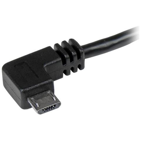 Cavo da Usb a micro USB con connettori ad angolo destro - M / M da 2 m Nero - Foto 3