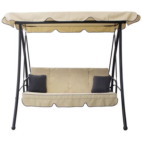 Dondolo Struttura Nera Telo E Cuscino Beige Per Esterno Portico, Ristorante, Gelateria Bar Hotel Albergo - Foto 2