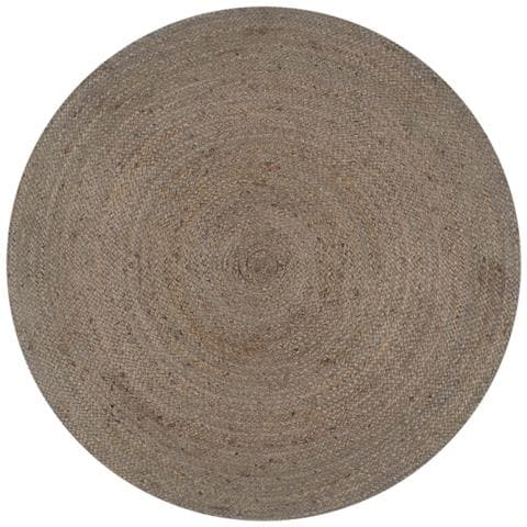 Tappeto Lavorato A Mano In Juta Rotondo 150 Cm Grigio - Foto 1