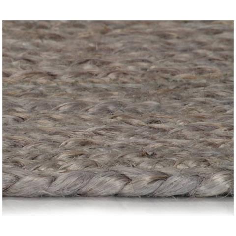 Tappeto Lavorato A Mano In Juta Rotondo 150 Cm Grigio - Foto 6