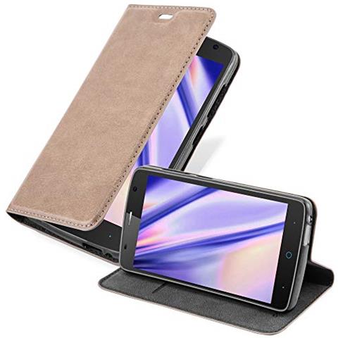 Custodia Compatibile Con Zte Blade L5 Plus In Bruno Caffè - Coperchio Protettiva Con Chiusura Magnetica, Funzione Stand E Tasca Per Le Carte - Foto 1